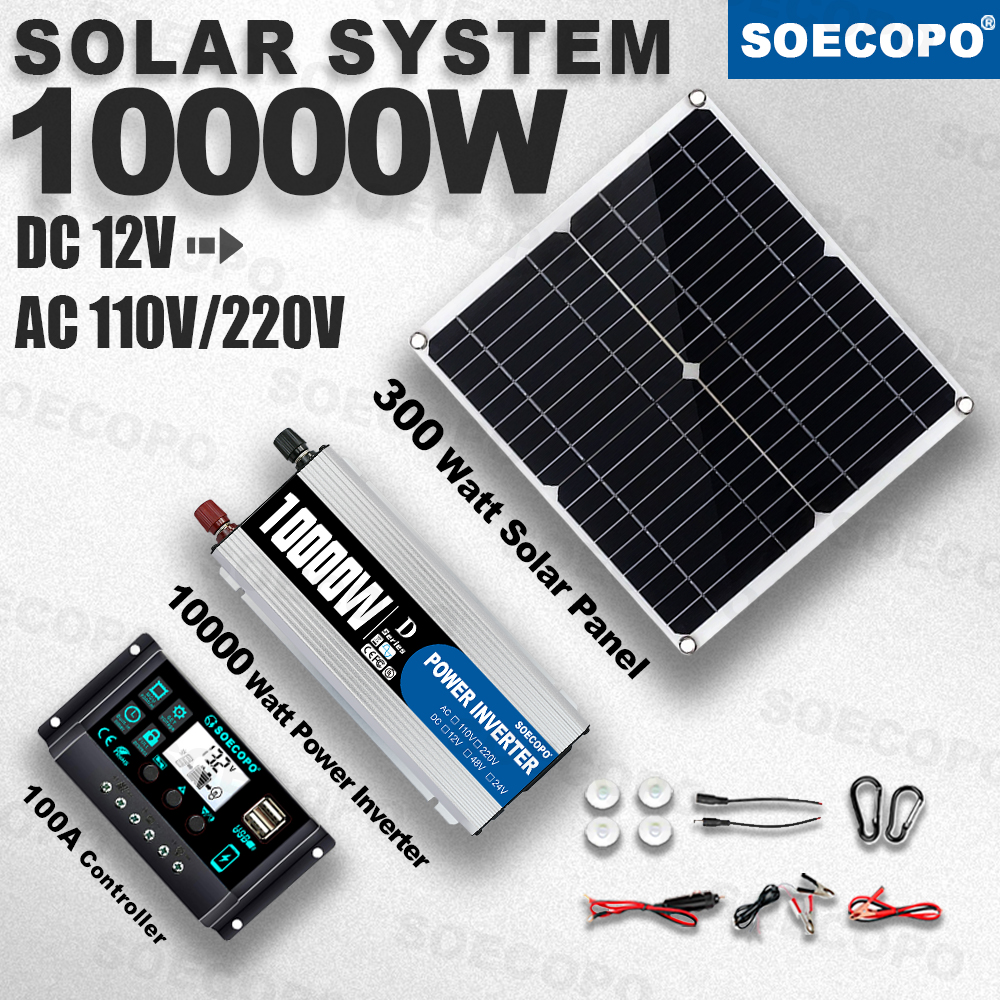 Renewable Energy Kit - SOECOPO 10000W Solaranlagen-Set 12V zu 110V/220V