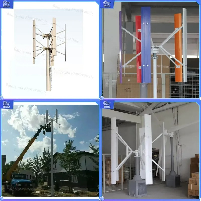 Renewable Energy Kit - 500W 1kW 2kW Vertikalachsen-Windturbinengenerator Solar-Hybrid-Stromsystem Netzunabhängiges