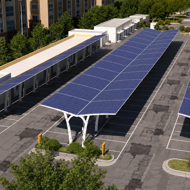 Renewable Energy Kit - Einpolige Solar-Carport-PV-Montagestruktur aus Aluminium für Parkplatzüberdachungen